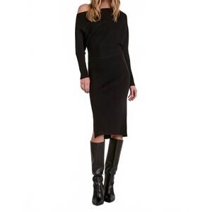 NEW ELAN off shoulder sweater dress in black